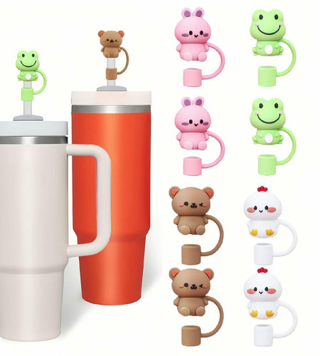 IN Chenthy 8 Pcs Silicone Animal Straw Topper for Stanley 30&40 Oz Tumbler