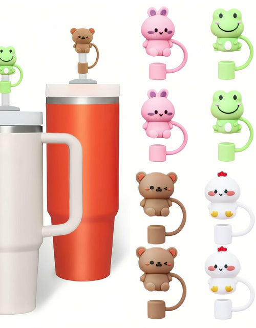 Load image into Gallery viewer, IN Chenthy 8 Pcs Silicone Animal Straw Topper for Stanley 30&amp;40 Oz Tumbler
