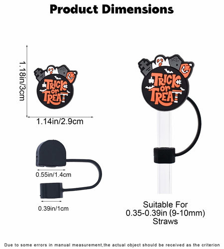 5Pcs Halloween Silicone Skull Ghost Straw Caps for Stanley 30&40oz Tumbler