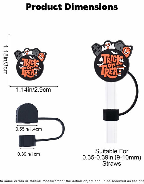 Load image into Gallery viewer, 5Pcs Halloween Silicone Skull Ghost Straw Caps for Stanley 30&amp;40oz Tumbler
