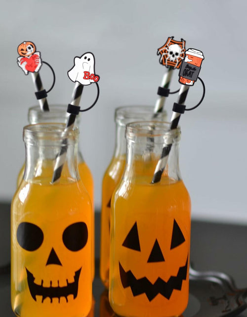 Load image into Gallery viewer, 5Pcs Halloween Silicone Skull Ghost Straw Caps for Stanley 30&amp;40oz Tumbler
