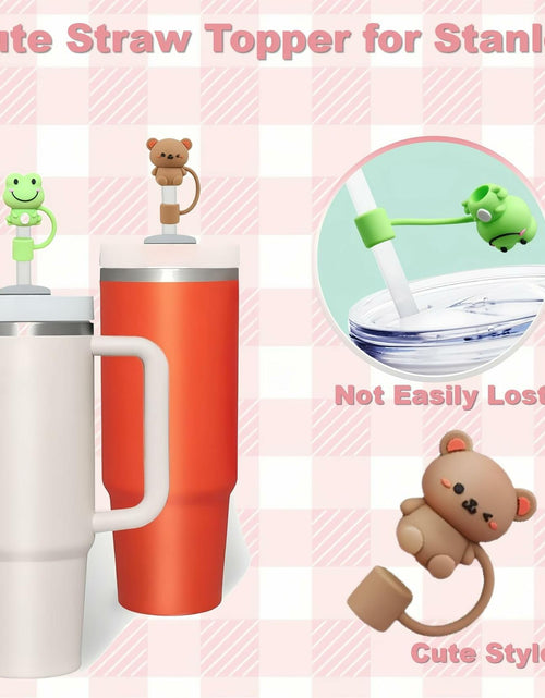 Load image into Gallery viewer, IN Chenthy 8 Pcs Silicone Animal Straw Topper for Stanley 30&amp;40 Oz Tumbler
