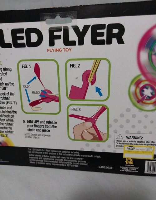 Load image into Gallery viewer, Big Time Toys LED Flyer Flying Toy 2 Launchers Battery Included Plastic
