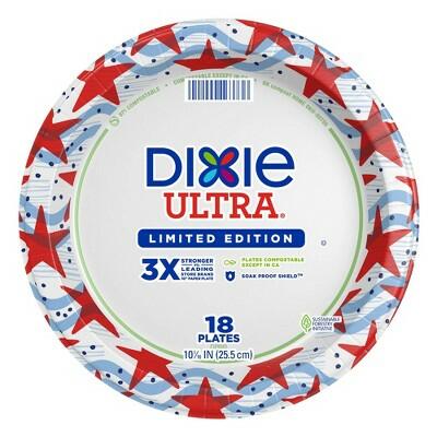 Load image into Gallery viewer, Dixie Ultra 10" Plates Americana 18 Count Paper Dinnerware
