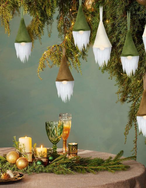 Load image into Gallery viewer, [Like New] Motionchic 12 Pack Christmas Neutral Boho Velvet Gnome Ornaments
