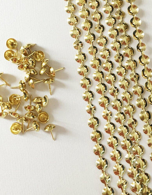 Load image into Gallery viewer, Let's Decorate Golden Plated Decorative Nail Strips 11mm 10 Meters

