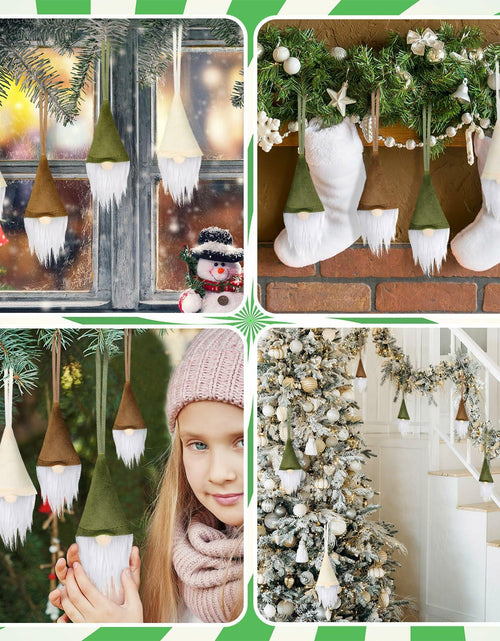 Load image into Gallery viewer, [Like New] Motionchic 12 Pack Christmas Neutral Boho Velvet Gnome Ornaments
