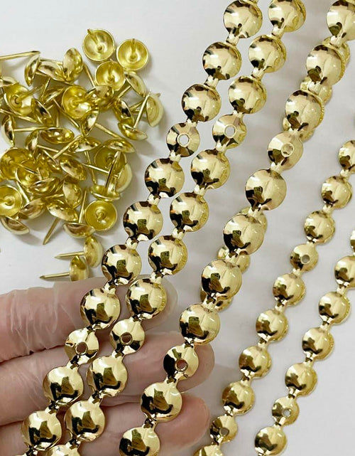 Load image into Gallery viewer, Let's Decorate Golden Plated Decorative Nail Strips 11mm 10 Meters
