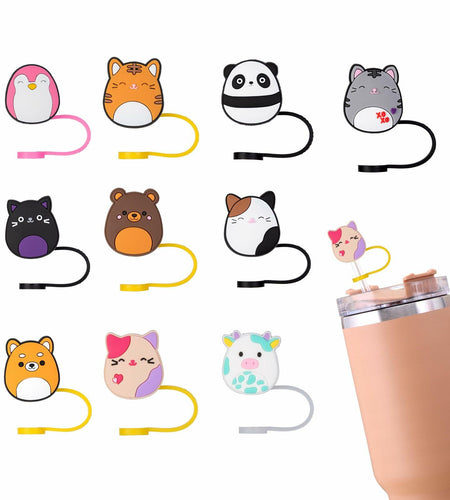 JSMIECO 10Pcs 9-10mm Waterproof Straw Covers for Stanley 30/40oz Cups