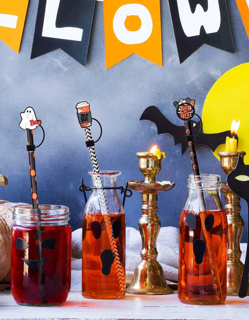 Load image into Gallery viewer, 5Pcs Halloween Silicone Skull Ghost Straw Caps for Stanley 30&amp;40oz Tumbler
