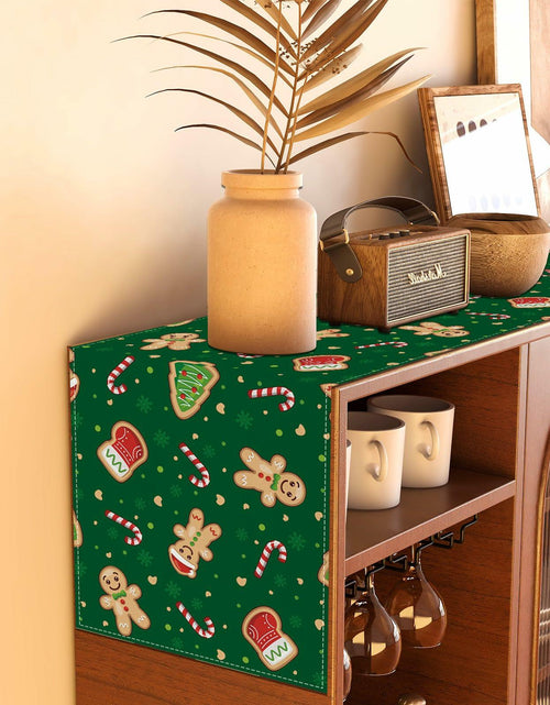 Load image into Gallery viewer, Rvsticty Linen Christmas Table Runner Winter Xmas Decorations 13x72"
