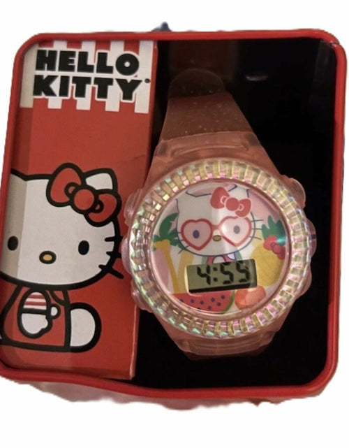 Load image into Gallery viewer, [Like_new] Sanrio Hello Kitty Kids LCD Watch Pink Glitter Strap Adjustable Fit 5.5-8"
