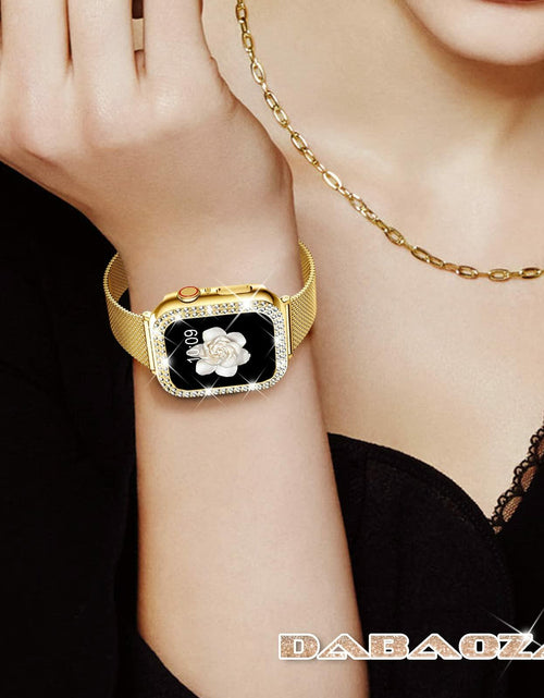 Load image into Gallery viewer, DABAOZA Apple Watch Band Crystal Rhinestone Case Mesh Strap 38mm Starlight
