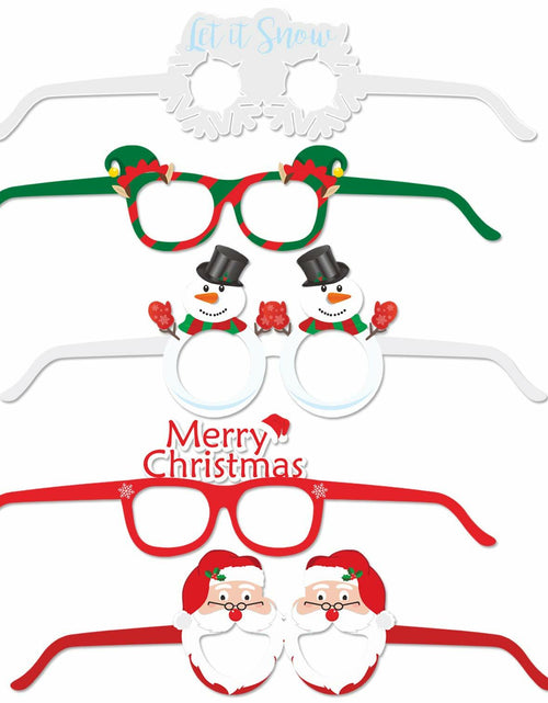 Load image into Gallery viewer, [Like New] HOWAF 27pcs Christmas Paper Glasses Santa Snowman Gingerbread Kids
