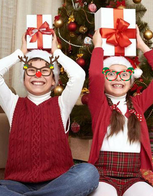 Load image into Gallery viewer, [Like New] HOWAF 27pcs Christmas Paper Glasses Santa Snowman Gingerbread Kids

