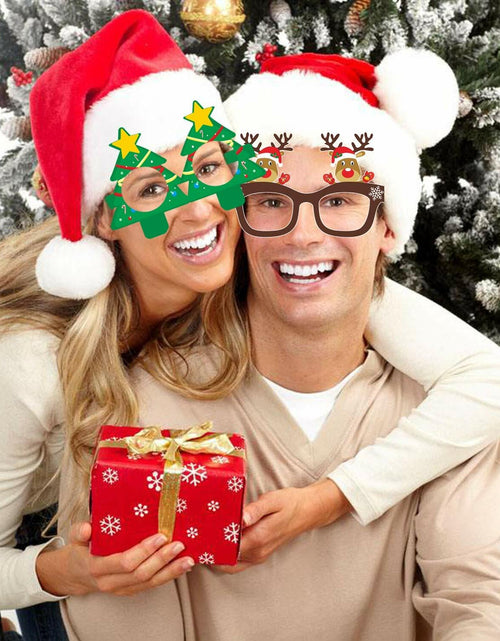 Load image into Gallery viewer, [Like New] HOWAF 27pcs Christmas Paper Glasses Santa Snowman Gingerbread Kids
