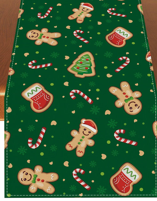 Load image into Gallery viewer, Rvsticty Linen Christmas Table Runner Winter Xmas Decorations 13x72"

