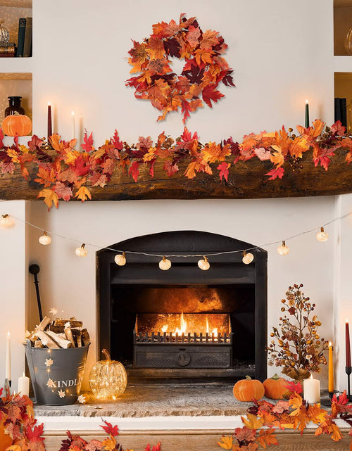 Load image into Gallery viewer, [Like New] RECUTMS 2Pcs Artificial Autumn Maple Leaves Garland 2.5FT Fall Decor
