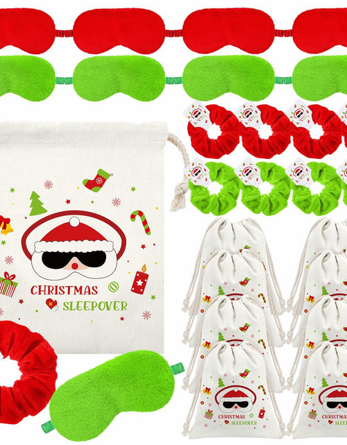 Load image into Gallery viewer, Bunnycool Christmas Hair Scrunchies &amp; Sleep Eye Mask Set 24 Pcs
