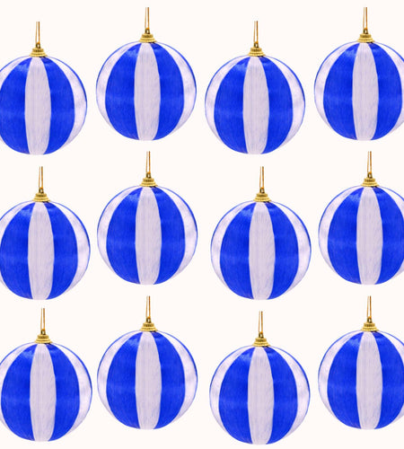 12 Pcs Christmas Thread Wrapped Balls Ornaments 2.4 Inch Holiday Decor
