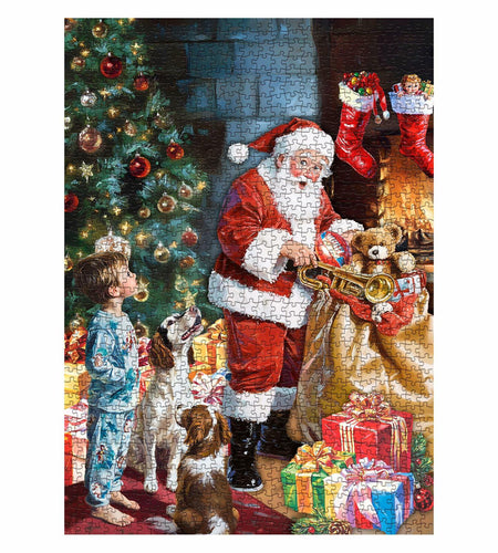 Christmas Eve Secret Painting 1000pc Adult Jigsaw Puzzle Winter Art Santa