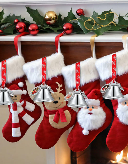 Load image into Gallery viewer, Syhood 16pcs Christmas Sublimation Bell Ornaments Red Metal Angel Frame

