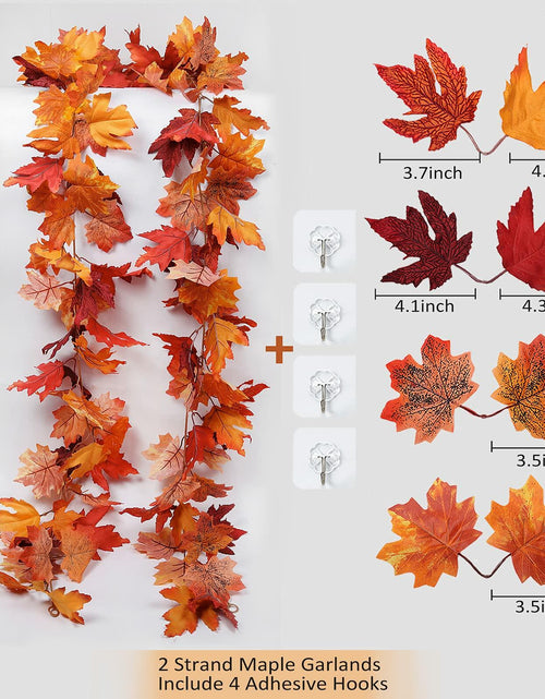 Load image into Gallery viewer, [Like New] RECUTMS 2Pcs Artificial Autumn Maple Leaves Garland 2.5FT Fall Decor
