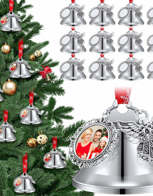 Load image into Gallery viewer, Syhood 16pcs Christmas Sublimation Bell Ornaments Red Metal Angel Frame
