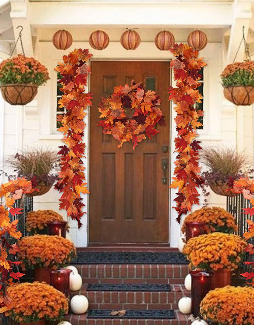 Load image into Gallery viewer, [Like New] RECUTMS 2Pcs Artificial Autumn Maple Leaves Garland 2.5FT Fall Decor
