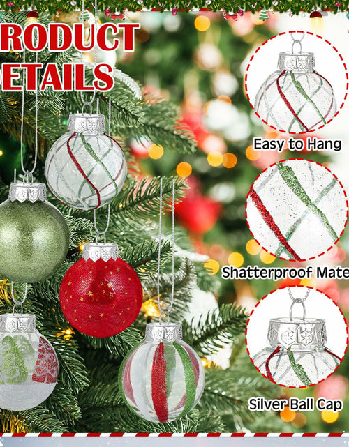 Load image into Gallery viewer, Realspring 60 Pc 2.4" Shatterproof Christmas Ornaments Red Green White
