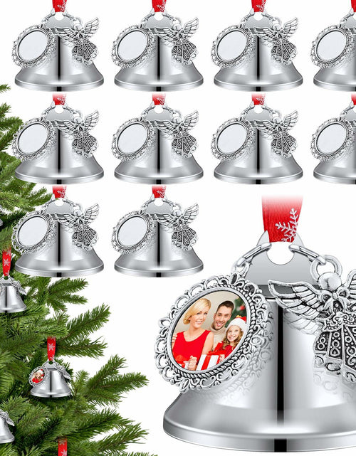 Load image into Gallery viewer, Syhood 16pcs Christmas Sublimation Bell Ornaments Red Metal Angel Frame
