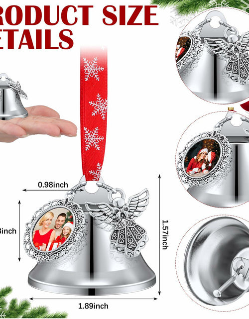 Load image into Gallery viewer, Syhood 16pcs Christmas Sublimation Bell Ornaments Red Metal Angel Frame
