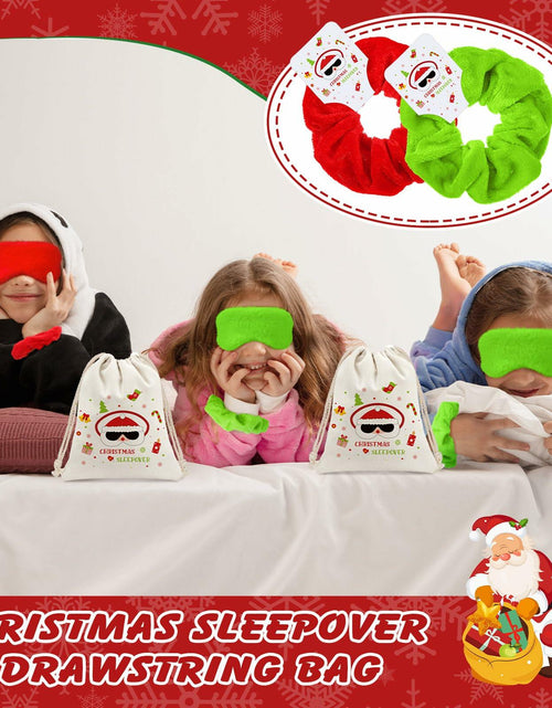 Load image into Gallery viewer, Bunnycool Christmas Hair Scrunchies &amp; Sleep Eye Mask Set 24 Pcs
