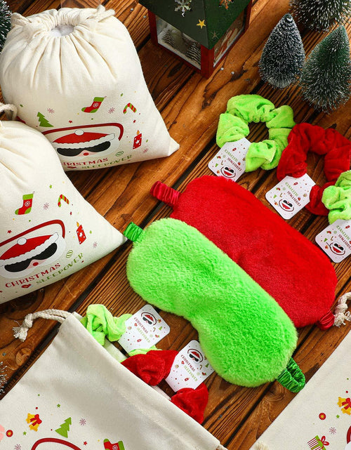Load image into Gallery viewer, Bunnycool Christmas Hair Scrunchies &amp; Sleep Eye Mask Set 24 Pcs
