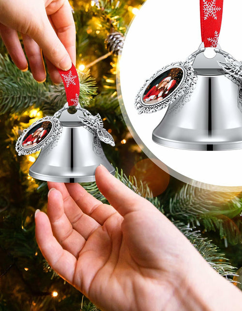 Load image into Gallery viewer, Syhood 16pcs Christmas Sublimation Bell Ornaments Red Metal Angel Frame

