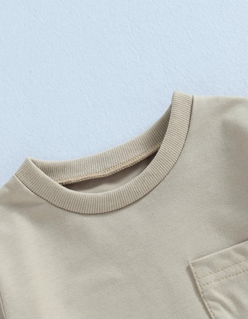 Load image into Gallery viewer, Baby Bubble Romper Solid Color Short Sleeve Bodysuit Khaki Size 0-3M
