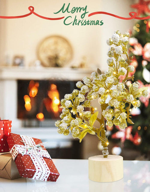 Load image into Gallery viewer, COTOSEY 12" Mini Christmas Red Berries Tree with Light Red Xmas Decor

