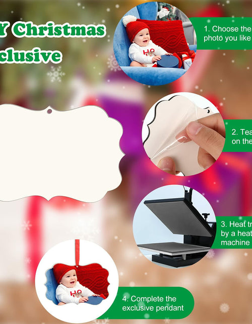 Load image into Gallery viewer, Jetec 15Pcs Christmas Sublimation MDF Ornaments 4.3x2.8in Double Sided RedString
