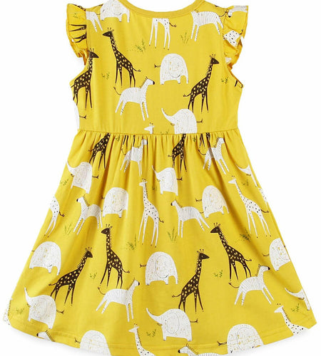 Toddler Girl Dress Sundress Short Sleeve Dinosaur Pink Size 5T
