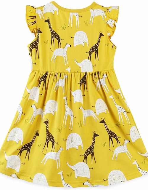 Load image into Gallery viewer, Toddler Girl Dress Sundress Short Sleeve Dinosaur Pink Size 5T

