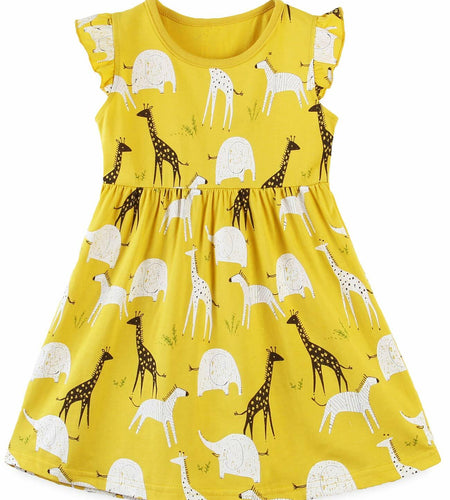 Toddler Girl Dress Sundress Short Sleeve Dinosaur Pink Size 5T