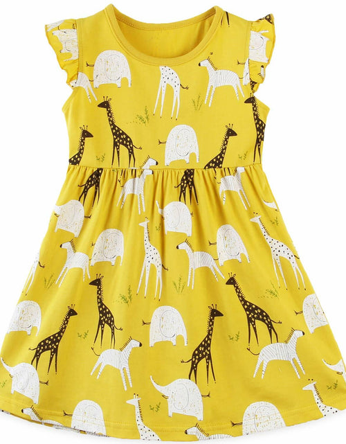 Load image into Gallery viewer, Toddler Girl Dress Sundress Short Sleeve Dinosaur Pink Size 5T
