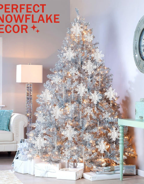 Load image into Gallery viewer, 24 Pcs Snowflake Drop Ornaments Clear Decorative Hanging for Christmas Tree

