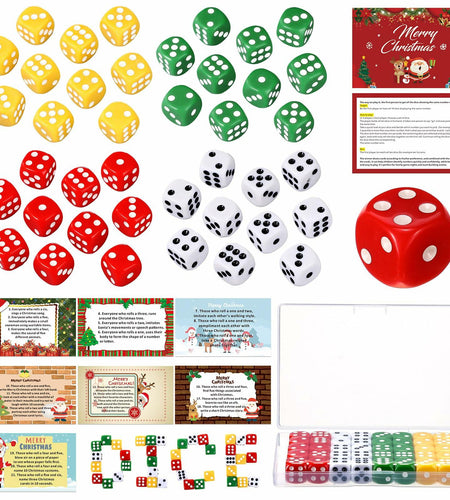 [Like New] Shappy Christmas Party Dice Game Set 4 Sets 4 Colored Dice Storage Box 4 Players