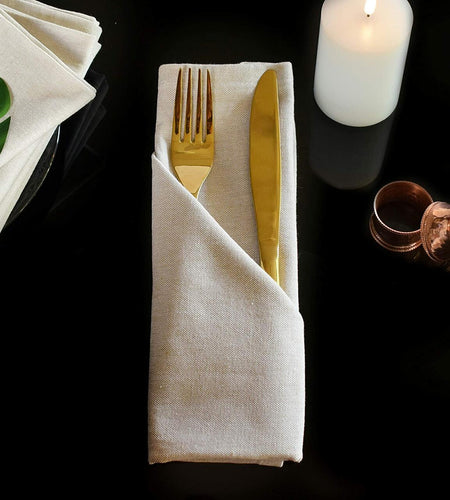 Yourtablecloth Chambray Cloth Napkins Set of 6 Natural 20x20