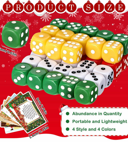 [Like New] Shappy Christmas Party Dice Game Set 4 Sets 4 Colored Dice Storage Box 4 Players