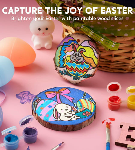 [Like_new] Klever Kits Wooden Painting Craft Kit Glow in Dark Wood Slices Kids Ages 6-12