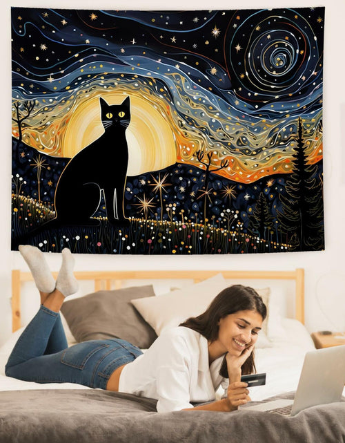 Load image into Gallery viewer, LUVADIAN Elephant Nursery Tapestry Wall Hanging Blue 50x60 Inches
