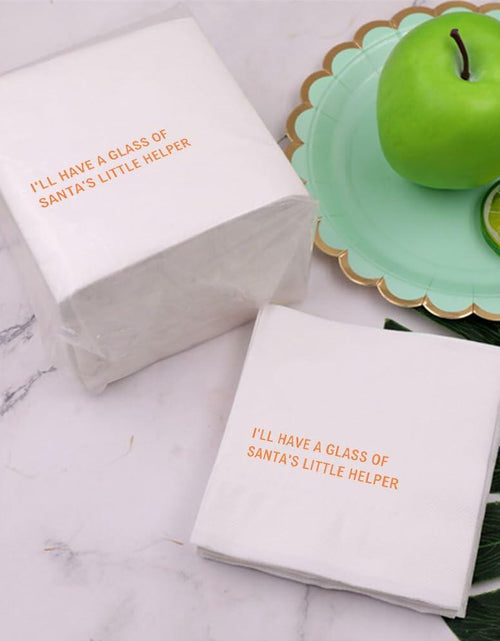 Load image into Gallery viewer, VOWFOO Funny Quotes Cocktail Napkins Holiday Party 4.5x4.5 100pcs 2-Ply

