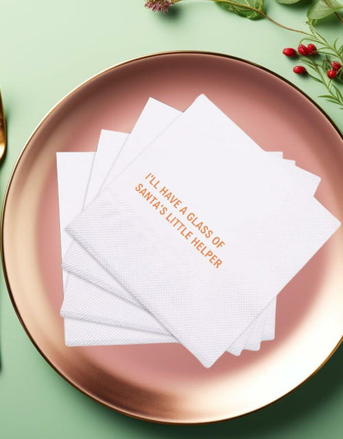 Load image into Gallery viewer, VOWFOO Funny Quotes Cocktail Napkins Holiday Party 4.5x4.5 100pcs 2-Ply
